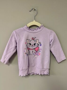 Lilac DISNEY Kitty Graphic Ruffle Neck Kids Top